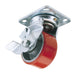 Swivel-Plate-Fixing-Heavy-Duty-Polyurethane-Wheel-with-Brake,-125mm-Diameter,-S.W.L.-300kg