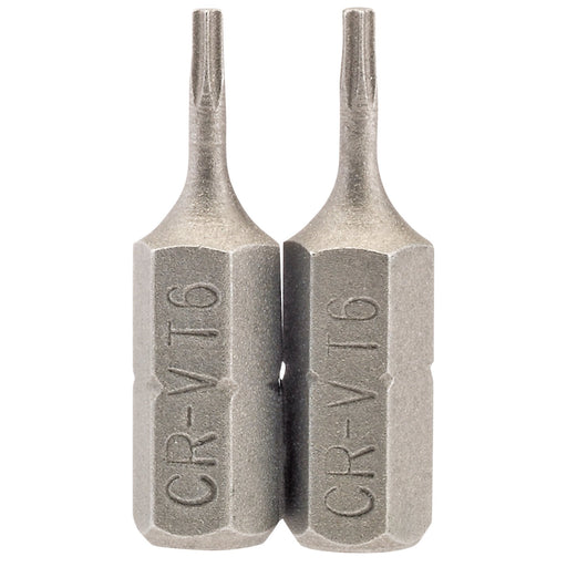Draper-TX-STARÂ®-Insert-Bit,-1/4"-Hex,-25mm-Long,-T6-(Pack-of-2)