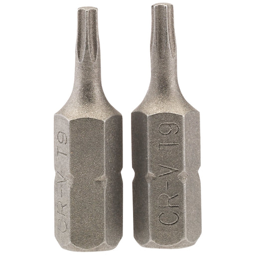 Draper-TX-STAR®-Insert-Bit,-1/4"-Hex,-25mm-Long,-T9-(Pack-of-2)