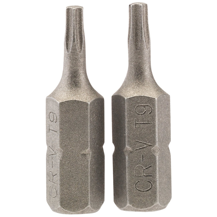 Draper-TX-STAR®-Insert-Bit,-1/4"-Hex,-25mm-Long,-T9-(Pack-of-2)