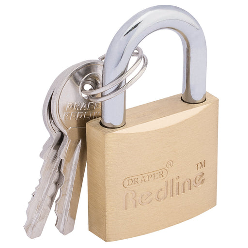 Draper-RedlineÂ®-Brass-Cylinder-Padlock,-30mm