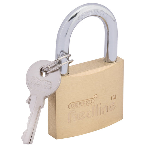 Draper-RedlineÂ®-Brass-Cylinder-Padlock,-40mm