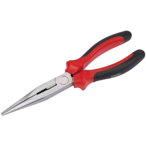 Draper-RedlineÂ®-Heavy-Duty-Long-Nose-Pliers-with-Soft-Grip-Handles,-200mm