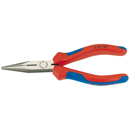 KNIPEX-25-02-160-SBE-Long-Nose-Pliers---Heavy-Duty-Handles,-160mm