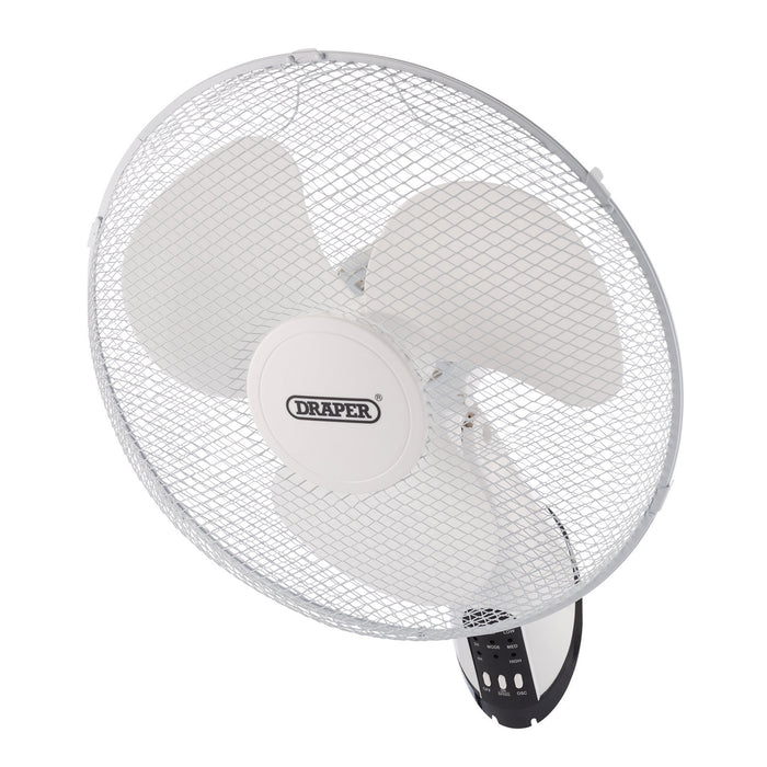 230V-Oscillating-Wall-Mounted-Fan-with-Remote-Control,-16"/400mm,-3-Speed