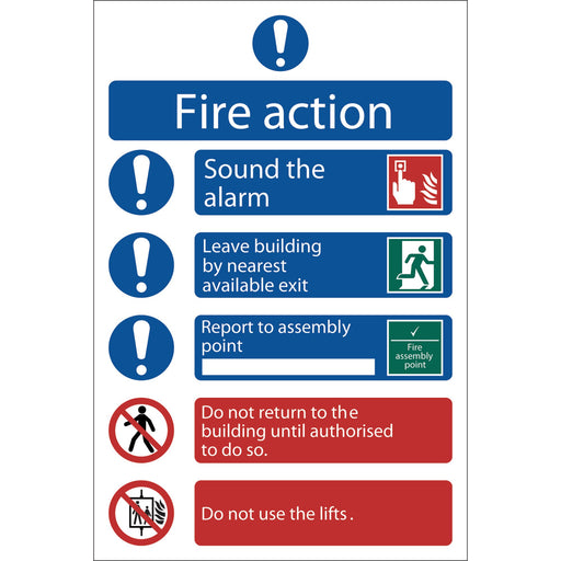 Fire-Action-Procedure'-Mandatory-Sign,-200-x-300mm,-Design-2