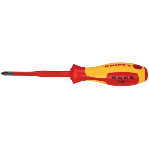 KNIPEX-98-24-02-SL-VDE-Insulated-Phillips-Screwdriver-PH2-x-100mm---Slim