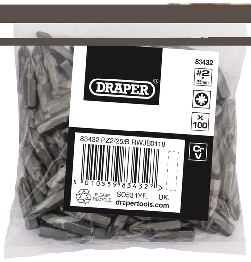 PZ-TYPE-Insert-Bits,-1/4",-No.2-(Bag-of-100)