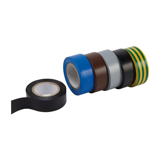 Draper-Expert-Insulation-Tape,-10m-x-19mm,-Mixed-Colours-(Pack-of-6)