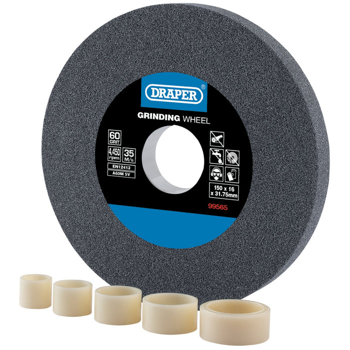 Aluminium-Oxide-Bench-Grinding-Wheel,-150-x-16mm,-60-Grit
