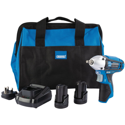 Draper-Storm-ForceÂ®-10.8V-Power-Interchange-Impact-Wrench-Kit,-2-x-1.5Ah-Batteries,-1-x-Charger,-1-x-Bag